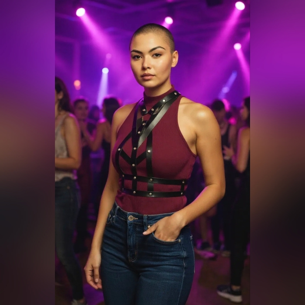 Leather harness bondage straps